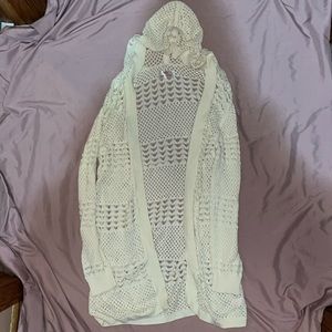 JUSTIC lace long sweater with Hood